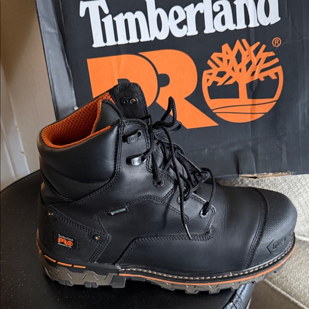 Timberland Pro Men's Black And Orange Boots
